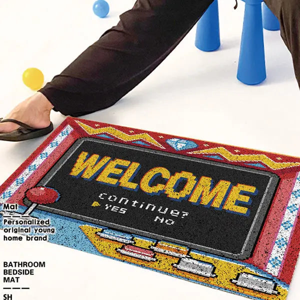 Retro Game Console Doormat - Dirt Resistant & Easy Clean Gamer Entry Rug