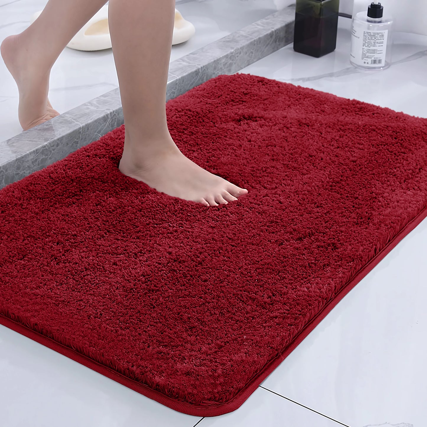 Super Plush Bath Rug - Ultra Absorbent & Non-Slip Bathroom Floor Mat, Machine Washable