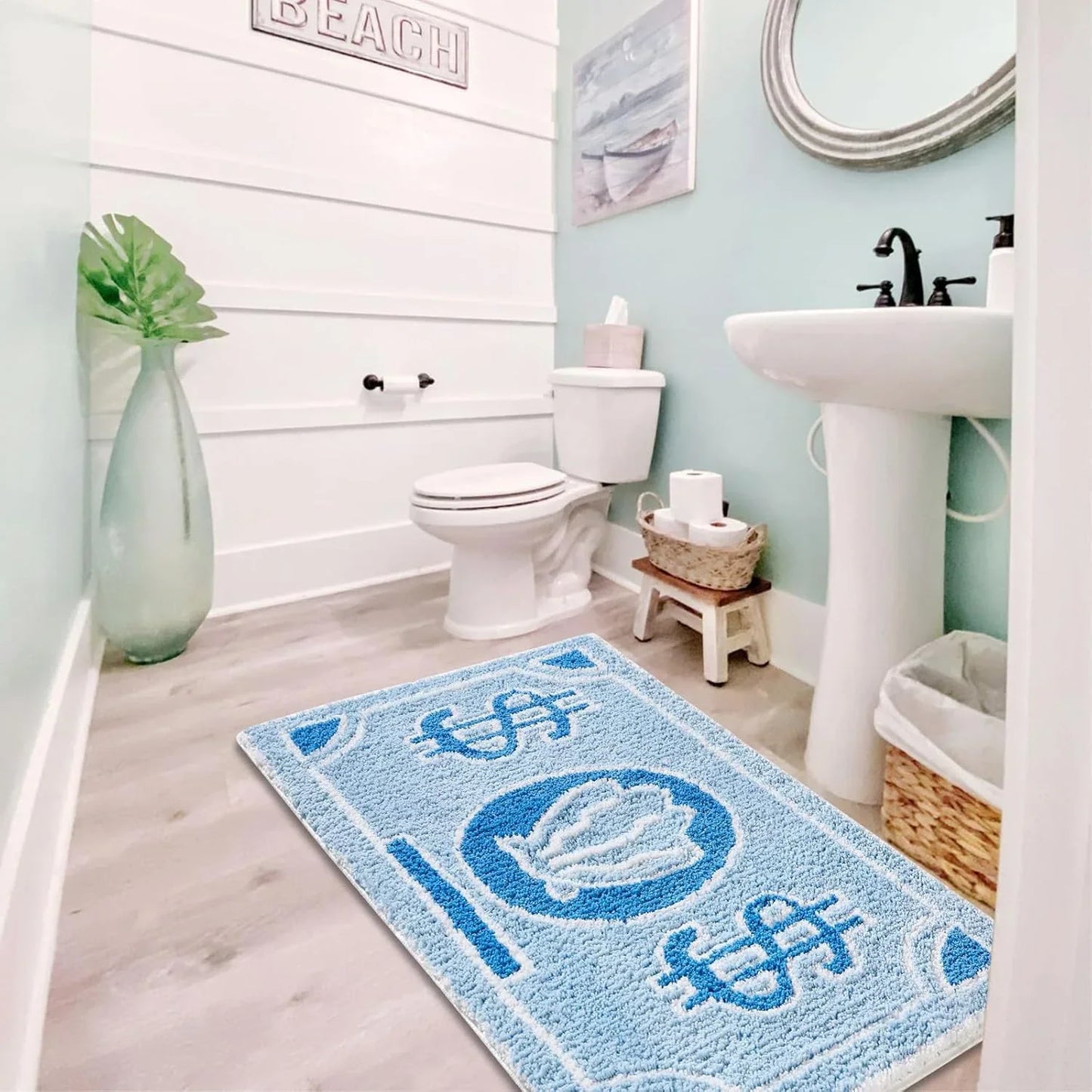 Personalized Dollar Bill Rug - Soft, Non-Slip & Washable Novelty Carpet