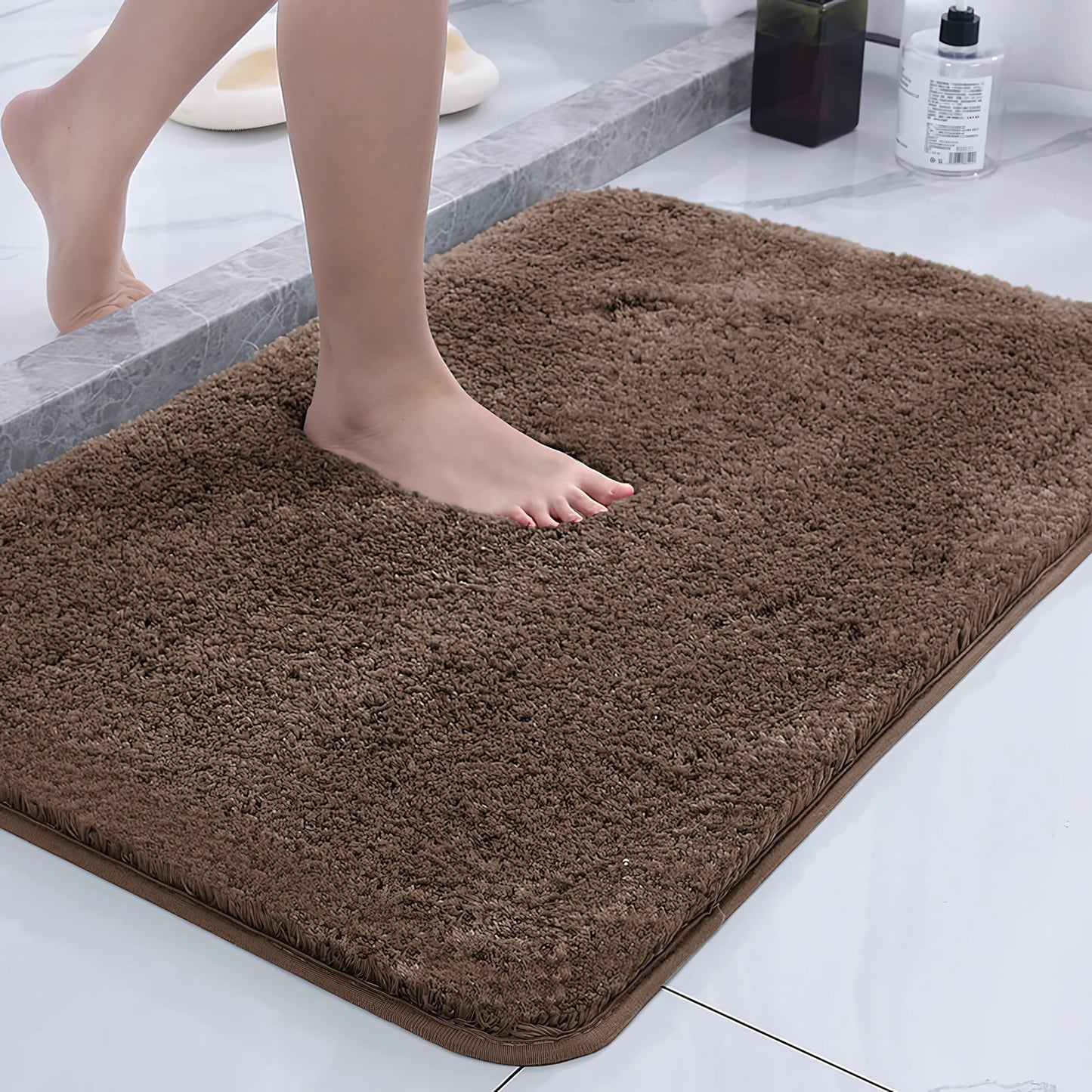 Super Plush Bath Rug - Ultra Absorbent & Non-Slip Bathroom Floor Mat, Machine Washable