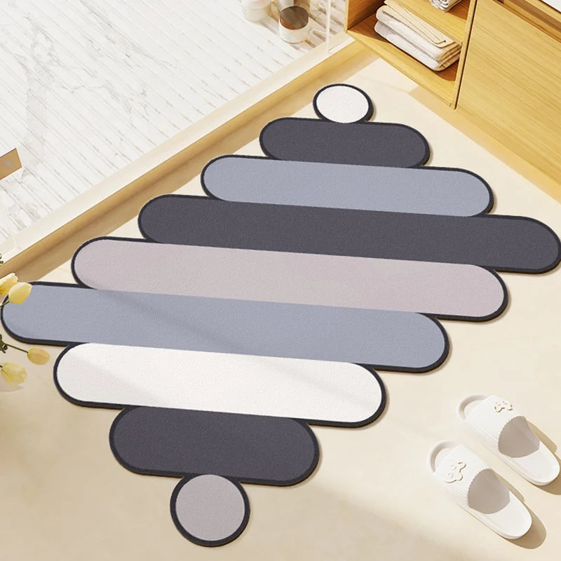 Soft Diatomite Bath Mat - Super Absorbent & Non-Slip Toilet Rug