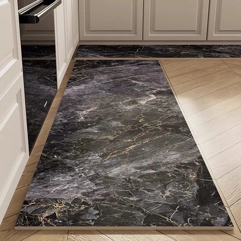 Marble Diatomite Mat 2-Piece Set - Light Luxury, Absorbent & Non-Slip
