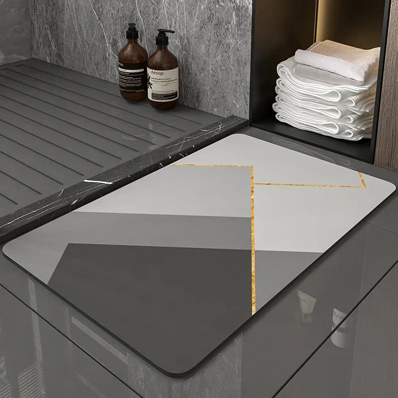 Nordic Diatomite Bath Mat - Soft, Super Absorbent & Non-Slip Toilet Rug