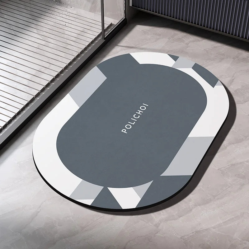 Diatomite Bath Mat - Quick Dry, Absorbent & Non-Slip Stone Foot Mat for Bathroom