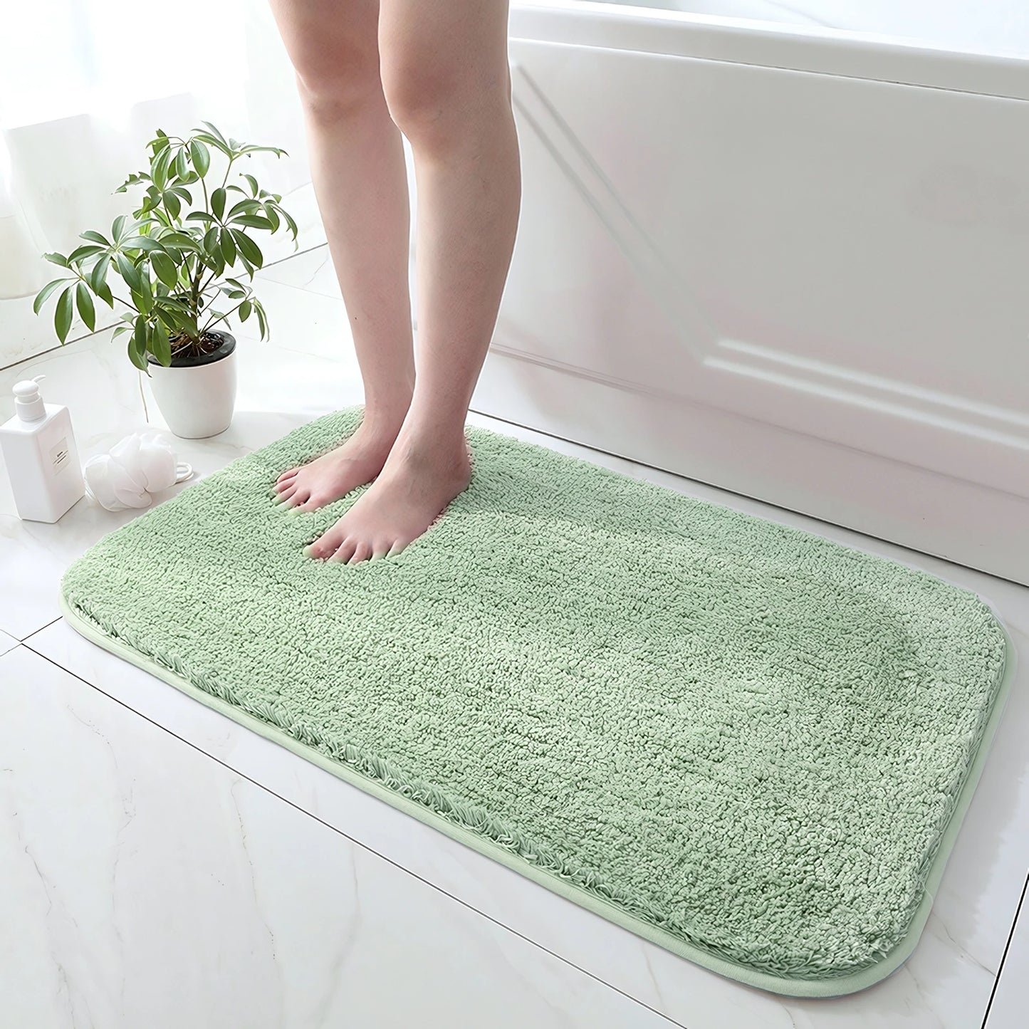 Super Plush Bath Rug - Ultra Absorbent & Non-Slip Bathroom Floor Mat, Machine Washable