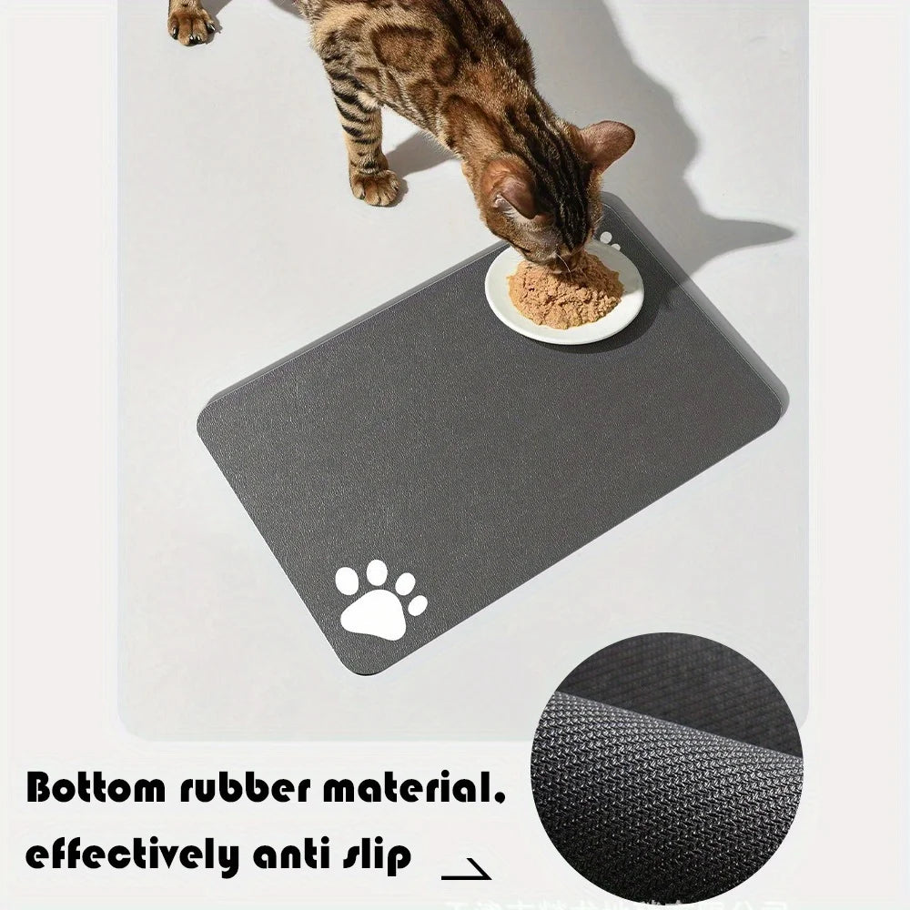 Diatomaceous Earth Pet Feeding Mat - Non-Slip, Stain-Resistant Tray for Dog & Cat Bowls