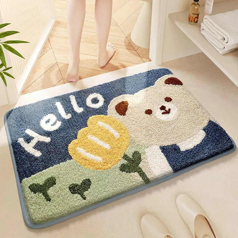 Cute Cartoon Bath Mat - Waterproof & Non-Slip Rug for Bathroom and Toilet