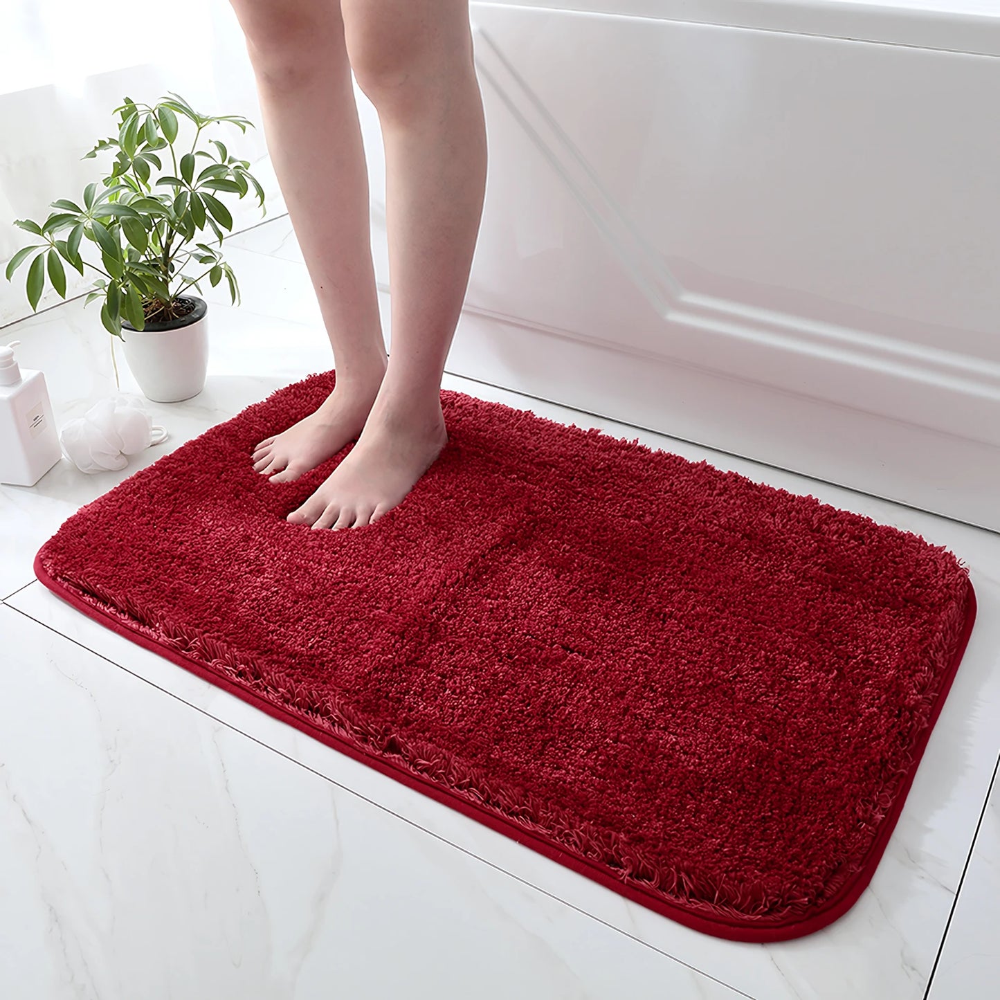 Super Plush Bath Rug - Ultra Absorbent & Non-Slip Bathroom Floor Mat, Machine Washable