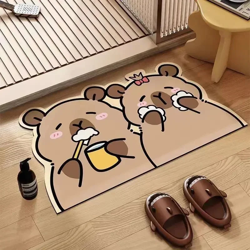 Cute Diatomite Bath Mat - Quick-Dry, Super Absorbent & Non-Slip