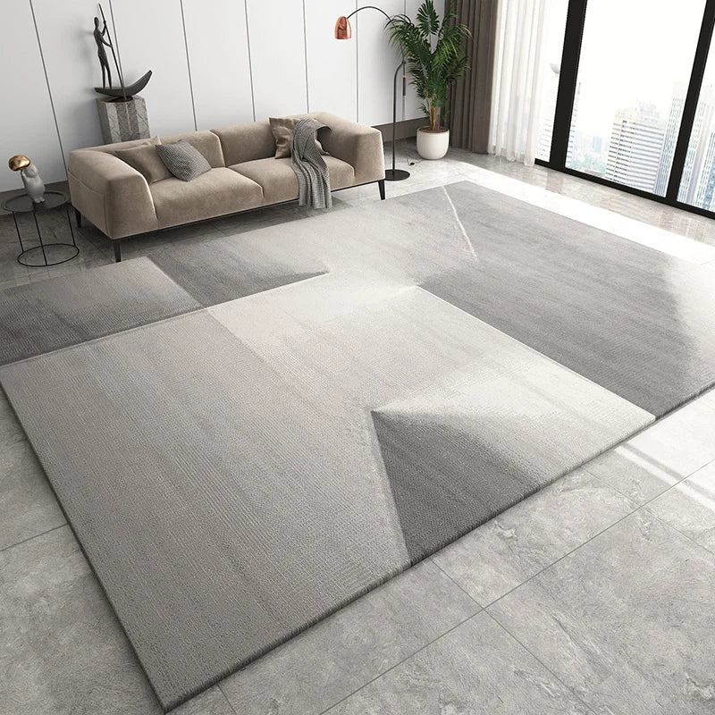 Geometric Living Room Rug - Light Luxury Carpet, Dirt-Resistant & Easy to Clean