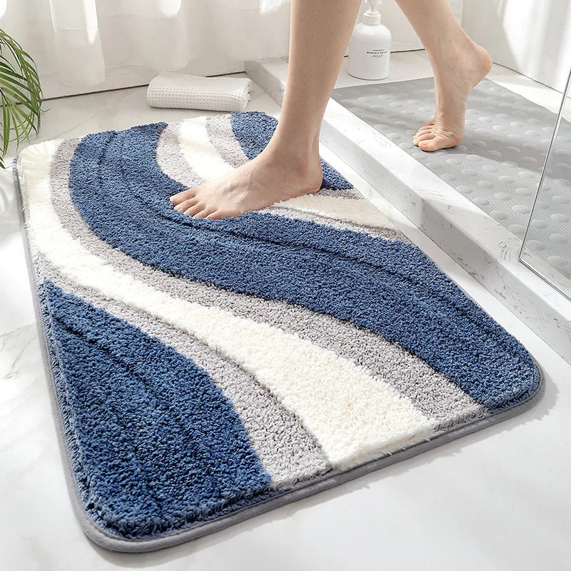 Plush Absorbent Bath Mat - Non-Slip Faux Cashmere Rug for Easy Cleaning