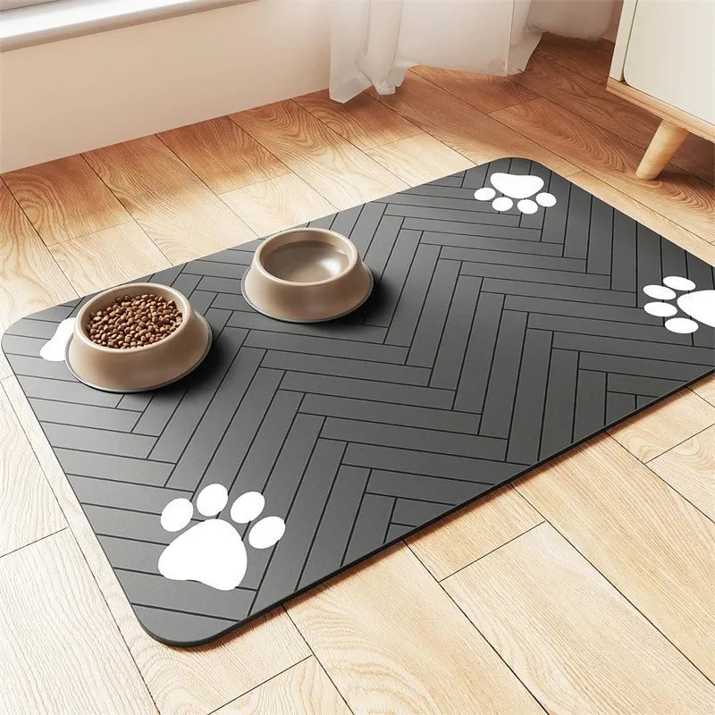 Non-Slip Pet Feeding Mat - Water-Resistant & Easy Clean Tray for Dog & Cat