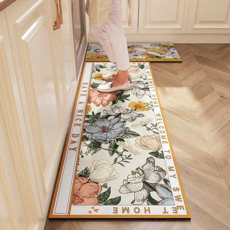 Washable Diatomite Kitchen Mat - Oil & Water Repellent, Super Absorbent