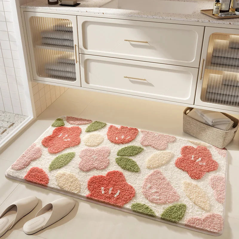 Minimalist Long Bath Mat - Super Absorbent, Non-Slip & Stain-Resistant Rug