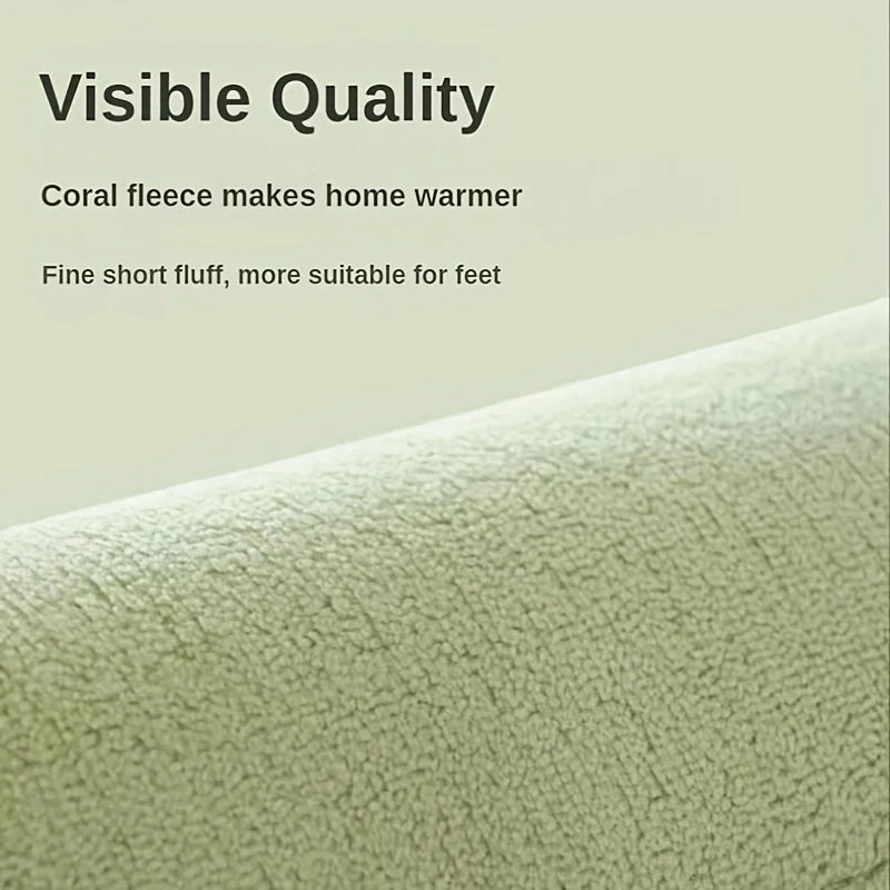 Thickened Absorbent Bath Mat, Non-Slip Flannel Toilet Rug, Dirt-Resistant Shower Floor Mat, Soft Special-Shaped Bathroom Carpet