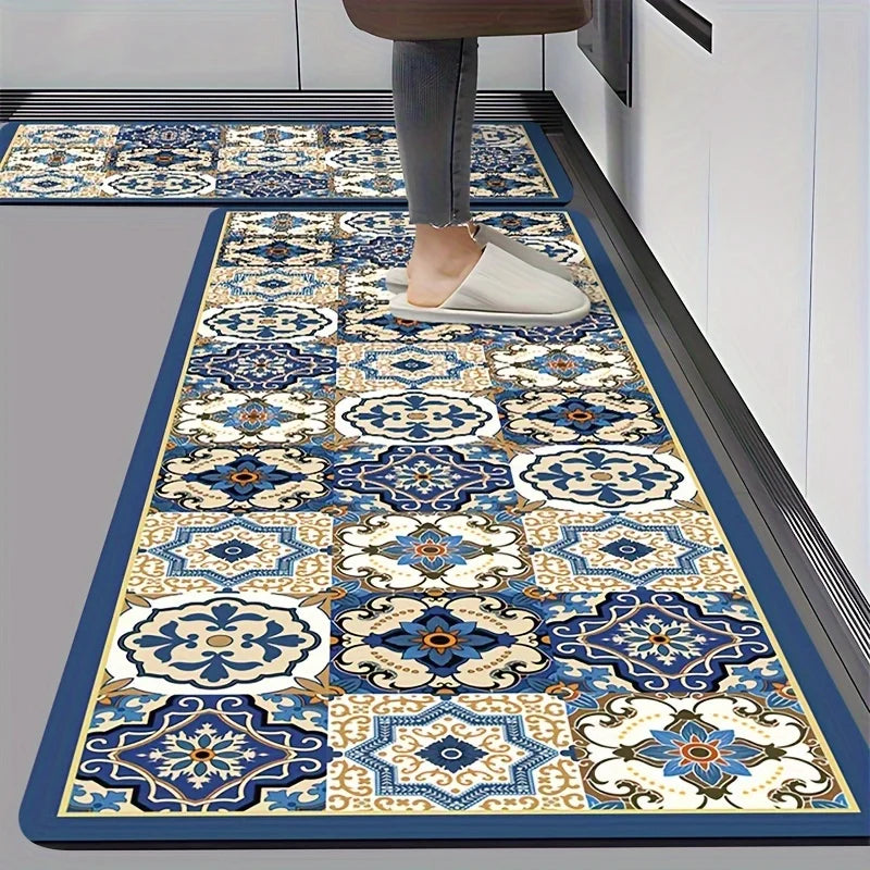 Waterproof Kitchen Mat, Anti-Fatigue Comfort Floor Rug for Sink, Oil & Slip Resistant, Absorbent Door Mat for Bathroom, Hallway Entry
