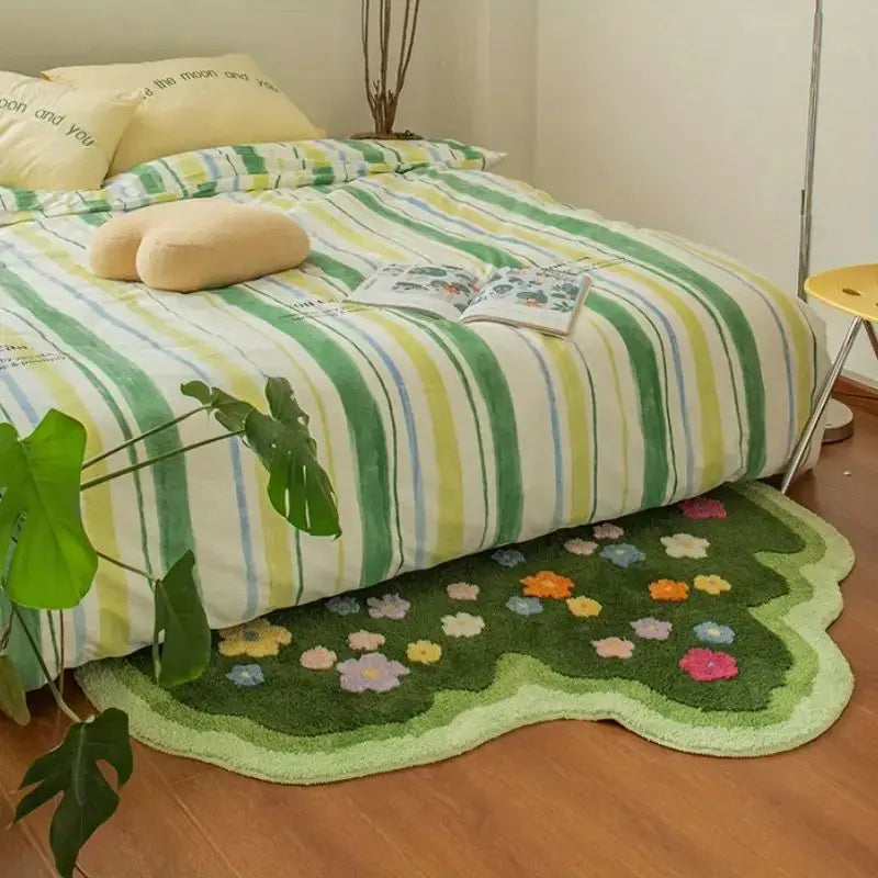 Moss Flower Area Rug - Ultra Soft Carpet for Living Room, Bedroom & Nursery