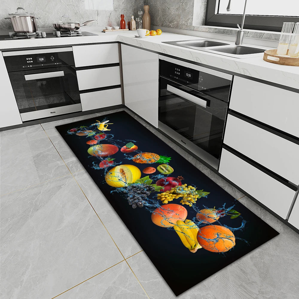 Long Plush Kitchen Runner Rug - Absorbent & Non-Slip Crystal Velvet Floor Mat