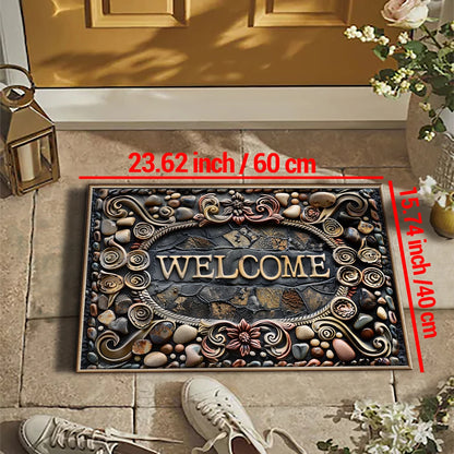Luxury Vintage Doormat - Washable Low-Pile Rug for Entrance & Hallway