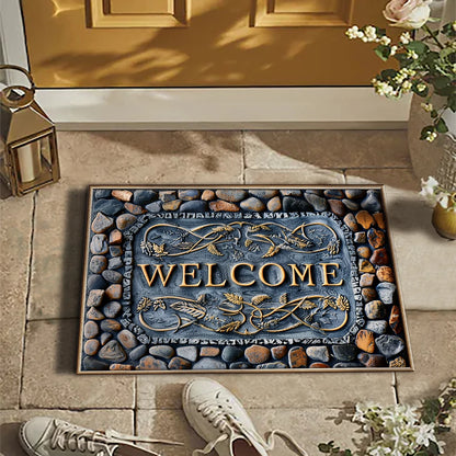 Luxury Vintage Doormat - Washable Low-Pile Rug for Entrance & Hallway