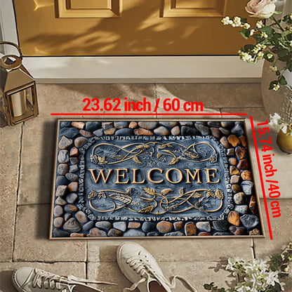 Luxury Vintage Doormat - Washable Low-Pile Rug for Entrance & Hallway