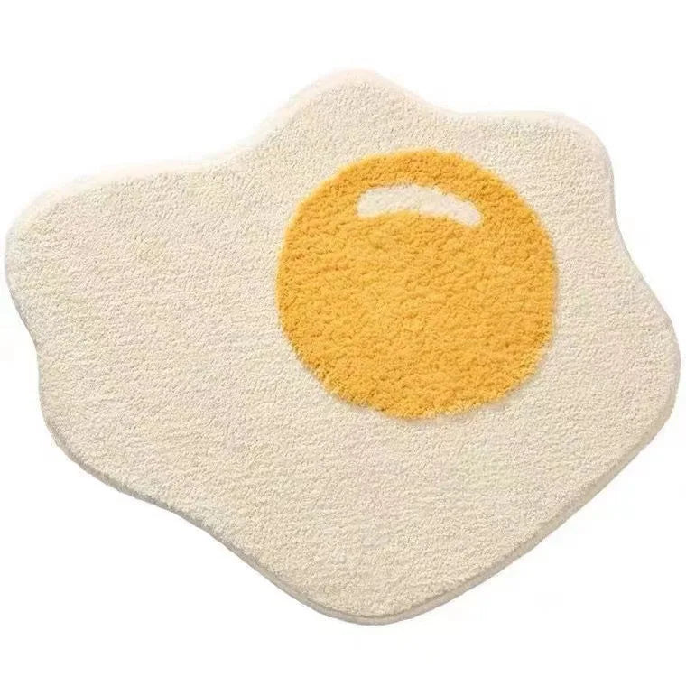 Round Smiley Flower Rug - Soft & Non-Slip Floor Mat for Bedside and Entryway