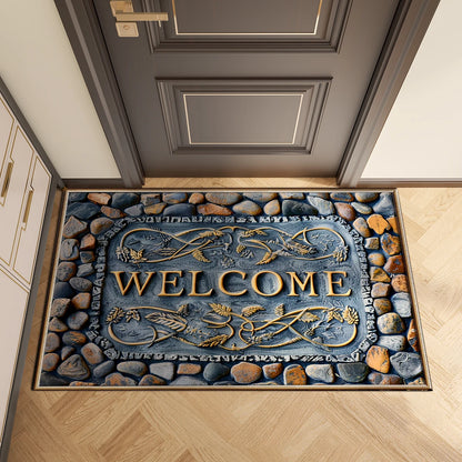 Luxury Vintage Doormat - Washable Low-Pile Rug for Entrance & Hallway