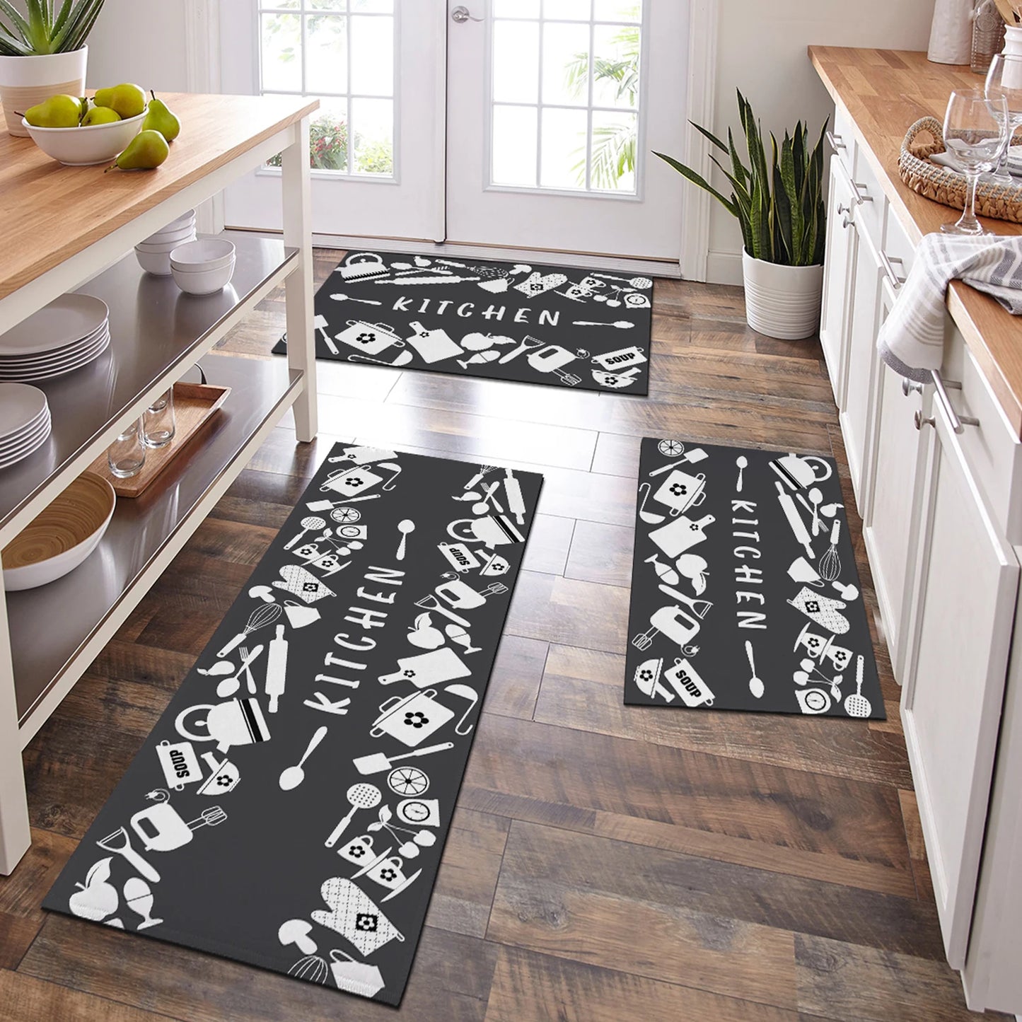 Oil & Water Absorbent Kitchen Mat - Non-Slip Floor Pad for Sink & Stove