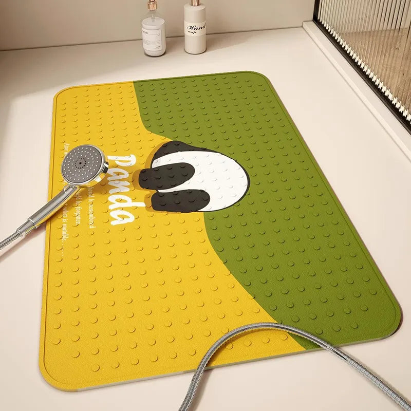 Kids Cartoon Bath Mat with Suction Cups - PVC Non-Slip & Leak-Proof Shower Pad