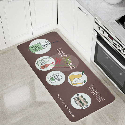 Modern Fruit Kitchen Mat - Non-Slip, Waterproof & Machine Washable Rug