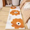 Green Velvet Bedside Mat - Plush Girlish Floor Cushion for Room Decor
