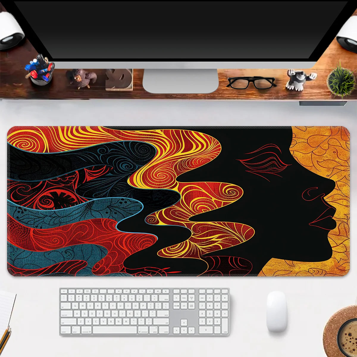 Custom Large Gaming Mouse Pad, XXL Desk Mat with Stitched Edges, Rubber Non-Slip Computer Pad for CF LOL, Office Desk Cover