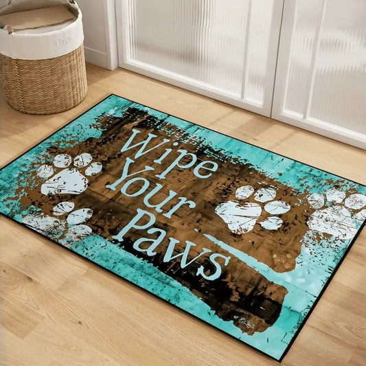 Vintage Floral Velvet Mat - Non-Slip & Machine Washable Rug for Entryway & Bedroom
