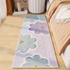 Green Velvet Bedside Mat - Plush Girlish Floor Cushion for Room Decor