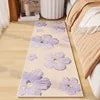 Green Velvet Bedside Mat - Plush Girlish Floor Cushion for Room Decor