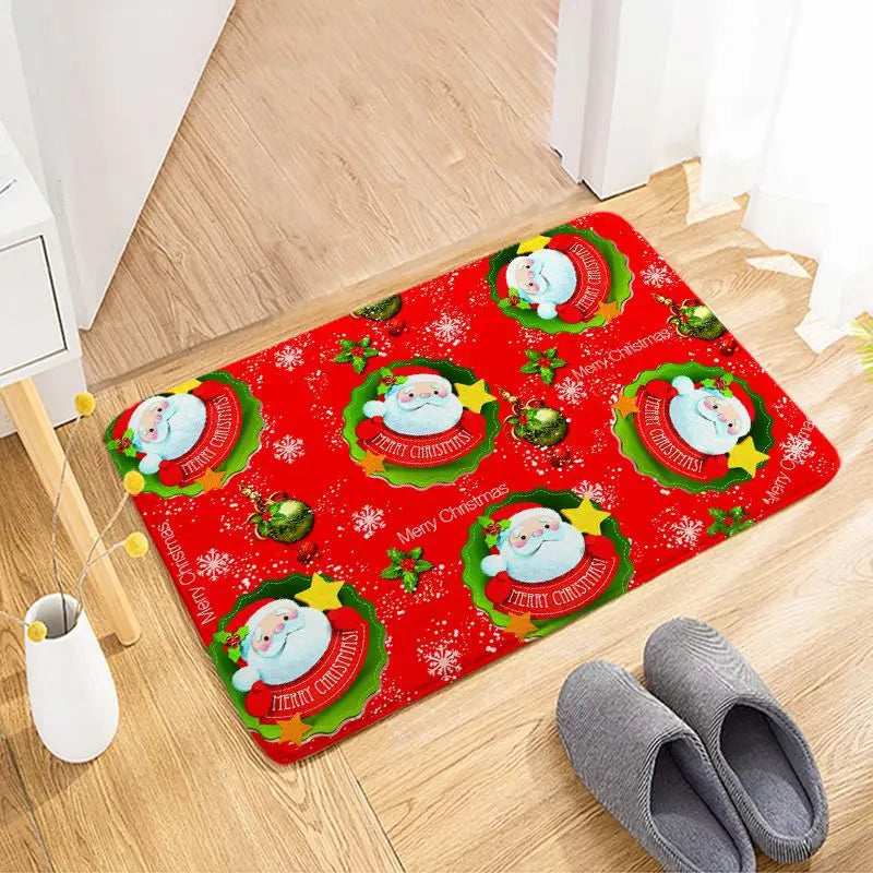 Christmas Welcome Doormat - Non-Slip Holiday Mat for Front Door & Kitchen Entryway