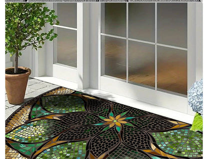 Semi-Circular Marble Doormat - Anti-Slip, Dirt & Wear Resistant Welcome Mat