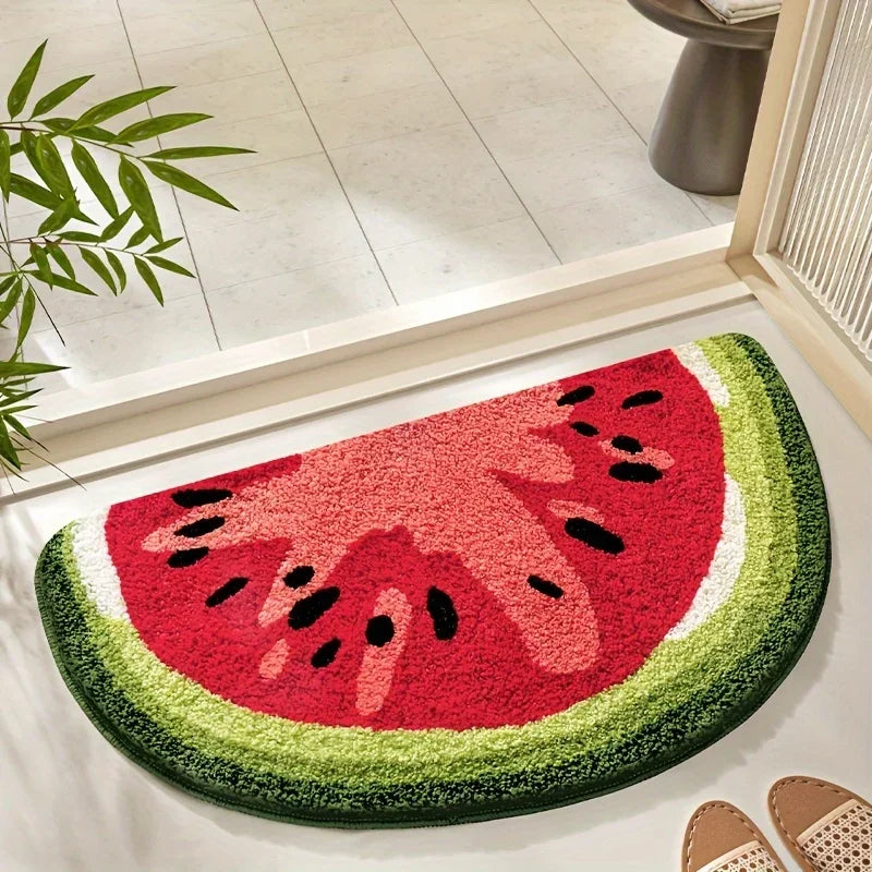 Fruit Print Bath Mat - Bright Color Absorbent & Non-Slip Bathroom Rug