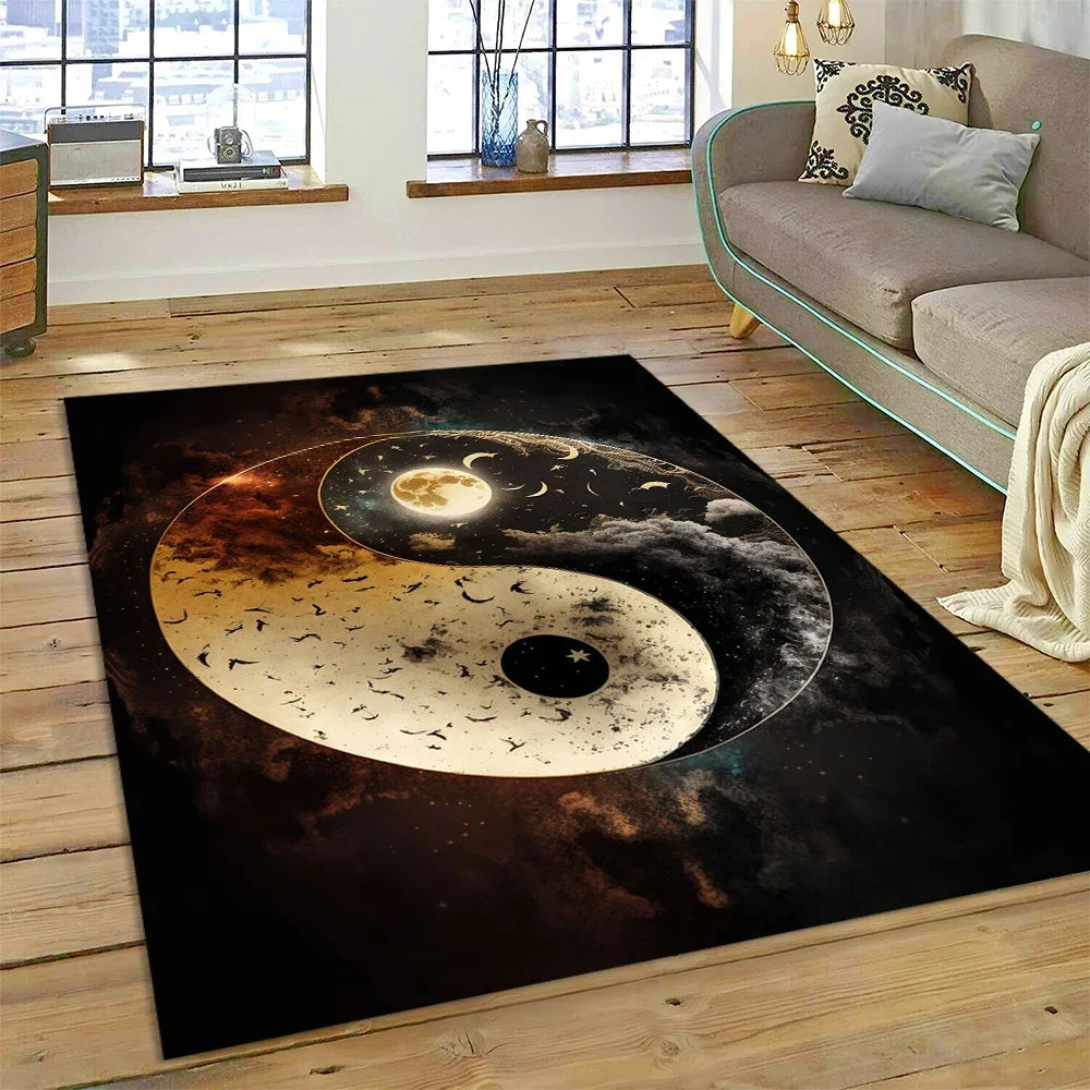 3D Yin Yang Tai Chi Rug - Meditation Area Carpet for Zen Living Room & Bedroom Decor