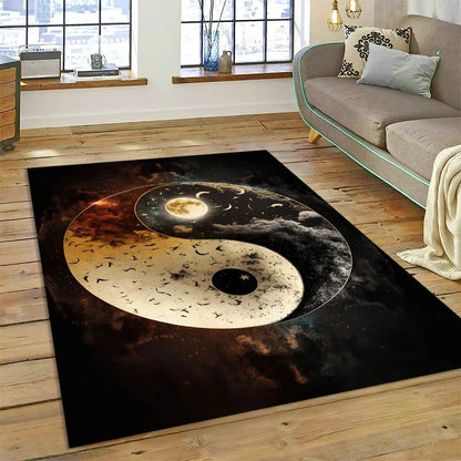 3D Yin Yang Tai Chi Rug - Meditation Area Carpet for Zen Living Room & Bedroom Decor