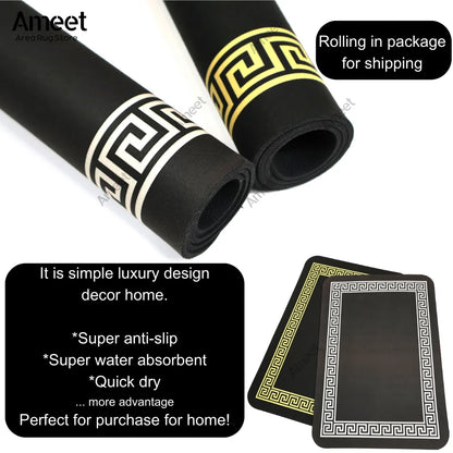 Luxury Absorbent Bath Mat - Non-Slip Kitchen & Bathroom Rug, Machine Washable
