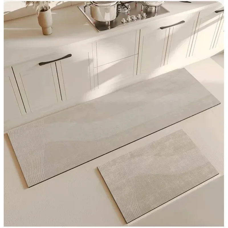 Modern Geometric Diatomite Mat - Absorbent & Non-Slip Floor Pad for Kitchen & Bathroom
