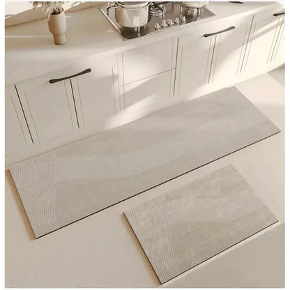 Modern Geometric Diatomite Mat - Absorbent & Non-Slip Floor Pad for Kitchen & Bathroom