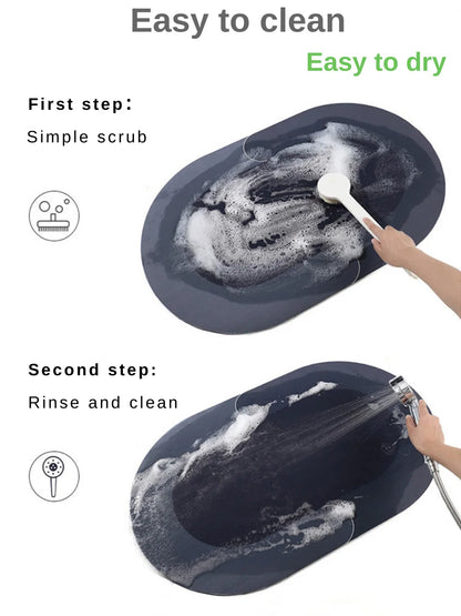 Luxury Absorbent Bath Mat - Non-Slip Kitchen & Bathroom Rug, Machine Washable