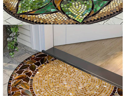Semi-Circular Marble Doormat - Anti-Slip, Dirt & Wear Resistant Welcome Mat