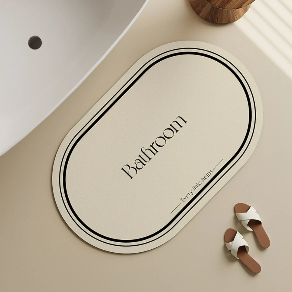 Diatomite Bath Mat - Super Absorbent & Non-Slip for Bathroom, Shower, and Porch