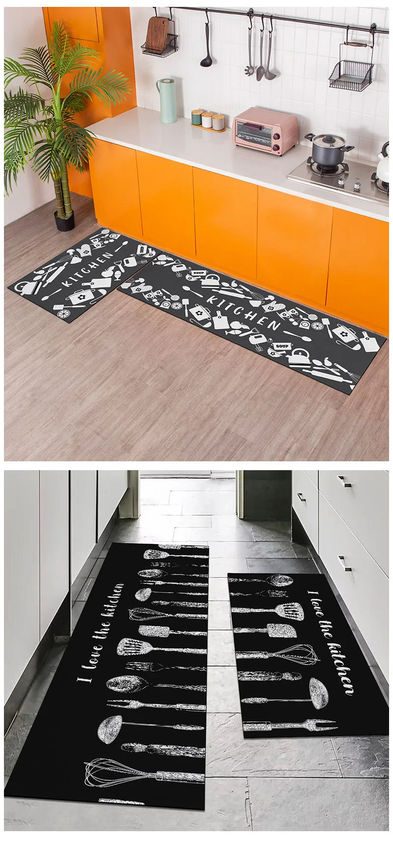 Oil & Water Absorbent Kitchen Mat - Non-Slip Floor Pad for Sink & Stove