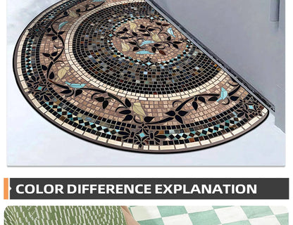 Semi-Circular Marble Doormat - Anti-Slip, Dirt & Wear Resistant Welcome Mat