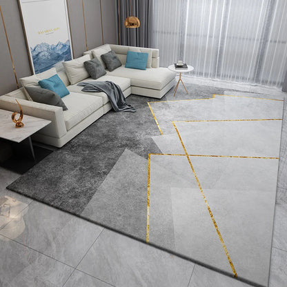 Geometric Living Room Rug - Light Luxury Carpet, Dirt-Resistant & Easy to Clean