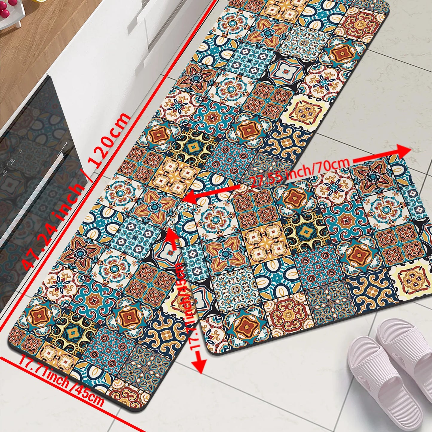 Super Absorbent Kitchen Runner - Waterproof & Washable Long Floor Mat